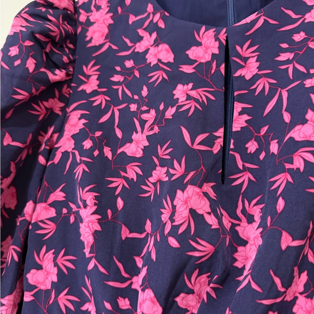 NWT Tuckernuck Hyacinth House Floral Fuchia and Navy Women's Dress XS - Picture 4 of 4